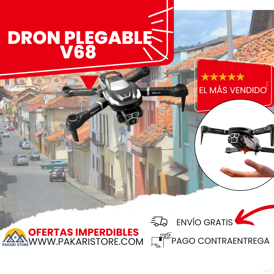 Dron Plegable V68 - 50% De Descuento + Envío Gratis